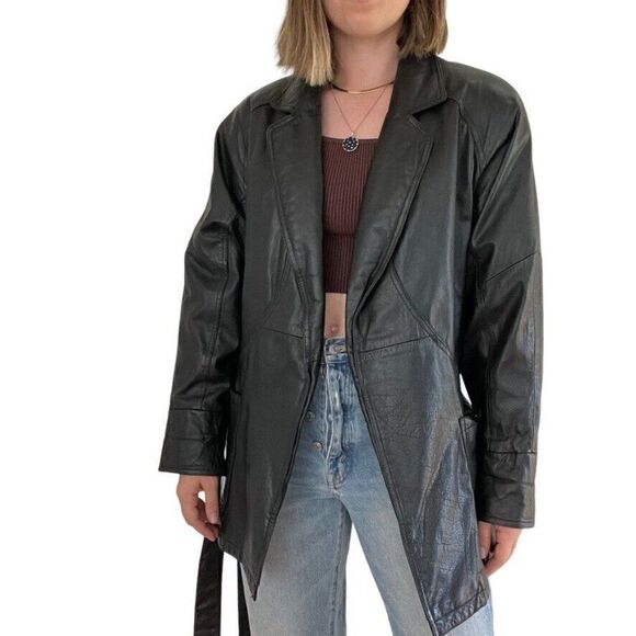 Vintage 1990s Womens Wilsons Leather Black Biker Matrix Thinsulate Jacket Sz S - Picture 9 of 9